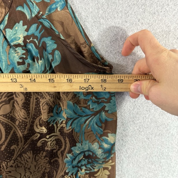 Jaipur blouse womens medium Y2K vintage brown blue tank top - Picture 4 of 7